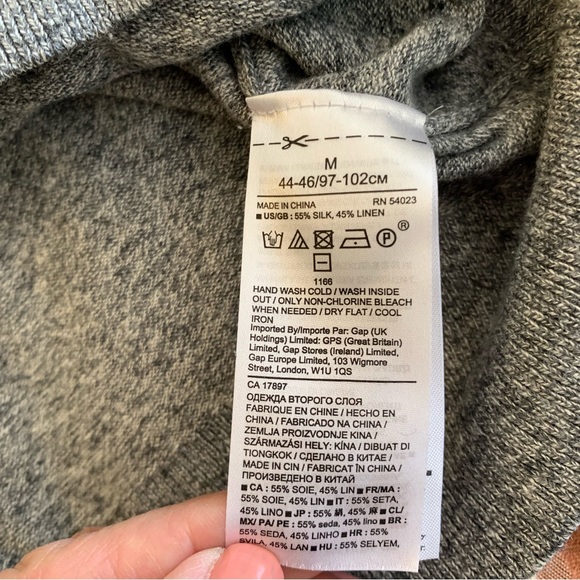 BANANA REPUBLIC.Long Sleeve, Black/White. Lightweight Sweater.Silk/Linen… - Picture 6 of 7